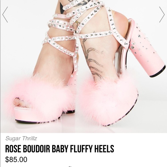 rose boudoir baby fluffy heels